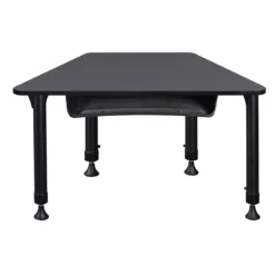 36 In. X 23 In. X 19 In. Trapezoid Adjustable School Desk W/ Storage- Grey -CYMAX Sales 1966527 13 L
