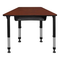 36 In. X 23 In. X 19 In. Trapezoid Adjustable School Desk W/ Storage- Cherry -CYMAX Sales 1966528 10 L