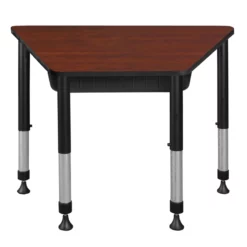 36 In. X 23 In. X 19 In. Trapezoid Adjustable School Desk W/ Storage- Cherry -CYMAX Sales 1966528 11 L