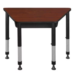 36 In. X 23 In. X 19 In. Trapezoid Adjustable School Desk W/ Storage- Cherry -CYMAX Sales 1966528 2 L