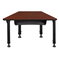 36 In. X 23 In. X 19 In. Trapezoid Adjustable School Desk W/ Storage- Cherry -CYMAX Sales 1966528 4 L