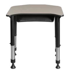 Ferris 26 In. X 24 In. Height Adjustable Student Desk With Book Storage- Maple -CYMAX Sales 1966565 2 L