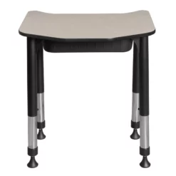 Ferris 26 In. X 24 In. Height Adjustable Student Desk With Book Storage- Maple -CYMAX Sales 1966565 4 L