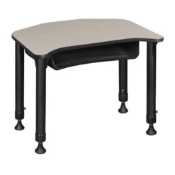 Ferris 26 In. X 24 In. Height Adjustable Student Desk With Book Storage- Maple -CYMAX Sales 1966565 5 L