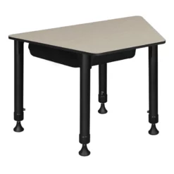36 In. X 23 In. X 19 In. Trapezoid Adjustable School Desk W/ Storage- Maple 21 36 In. X 23 In. X 19 In. Trapezoid Adjustable School Desk W/ Storage- Maple -CYMAX Sales 1966567 3 L