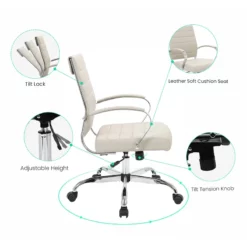 LeisureMod Benmar Modern Leatherette Executive Swivel Office Chair In Tan 38 LeisureMod Benmar Modern Leatherette Executive Swivel Office Chair In Tan -CYMAX Sales 1967105 16 L