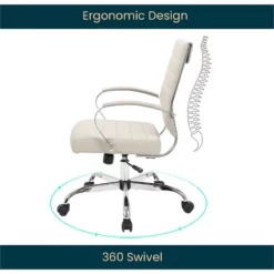 LeisureMod Benmar Modern Leatherette Executive Swivel Office Chair In Tan 39 LeisureMod Benmar Modern Leatherette Executive Swivel Office Chair In Tan -CYMAX Sales 1967105 17 L