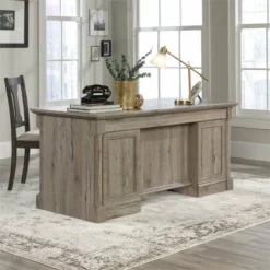 Sauder Palladia Contemporary Wood Executive Desk In Wind Oak -CYMAX Sales 1967343 10 L 1