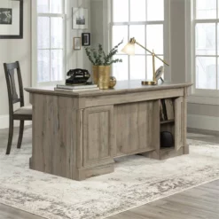 Sauder Palladia Contemporary Wood Executive Desk In Wind Oak -CYMAX Sales 1967343 11 L 1