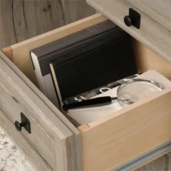 Sauder Palladia Engineered Wood Executive Desk In Vintage Oak Finish -CYMAX Sales 1967343 17 L