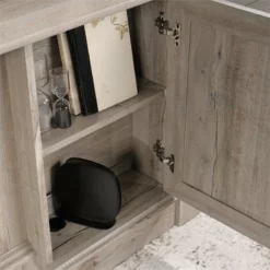 Sauder Palladia Contemporary Wood Executive Desk In Wind Oak -CYMAX Sales 1967343 18 L 1