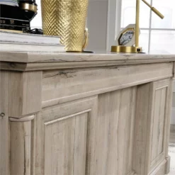 Sauder Palladia Contemporary Wood Executive Desk In Wind Oak -CYMAX Sales 1967343 19 L 1