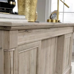 Sauder Palladia Engineered Wood Executive Desk In Vintage Oak Finish -CYMAX Sales 1967343 19 L