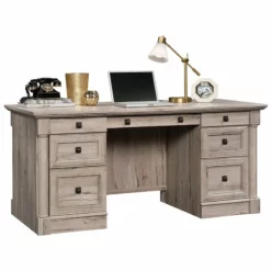 Sauder Palladia Contemporary Wood Executive Desk In Wind Oak -CYMAX Sales 1967343 2 L 1