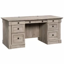 Sauder Palladia Engineered Wood Executive Desk In Vintage Oak Finish