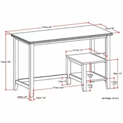Simpli Home Artisan Solid Wood Transitional 50 " Desk In Russet Brown -CYMAX Sales 1968896 6 L