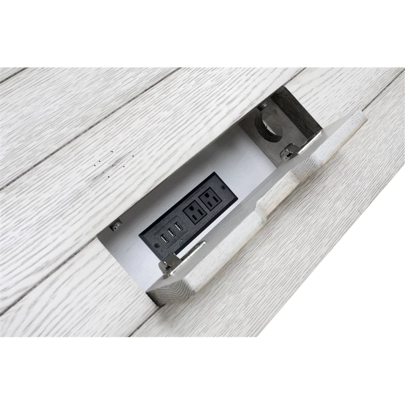 Martin Furniture Avondale Wood Writing Desk In Weathered White 7 Martin Furniture Avondale Wood Writing Desk In Weathered White - Image 5