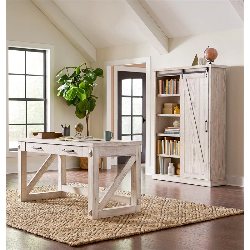 Martin Furniture Avondale Wood Writing Desk In Weathered White 10 Martin Furniture Avondale Wood Writing Desk In Weathered White - Image 8