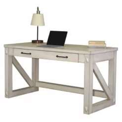 Martin Furniture Avondale Wood Writing Desk In Weathered White