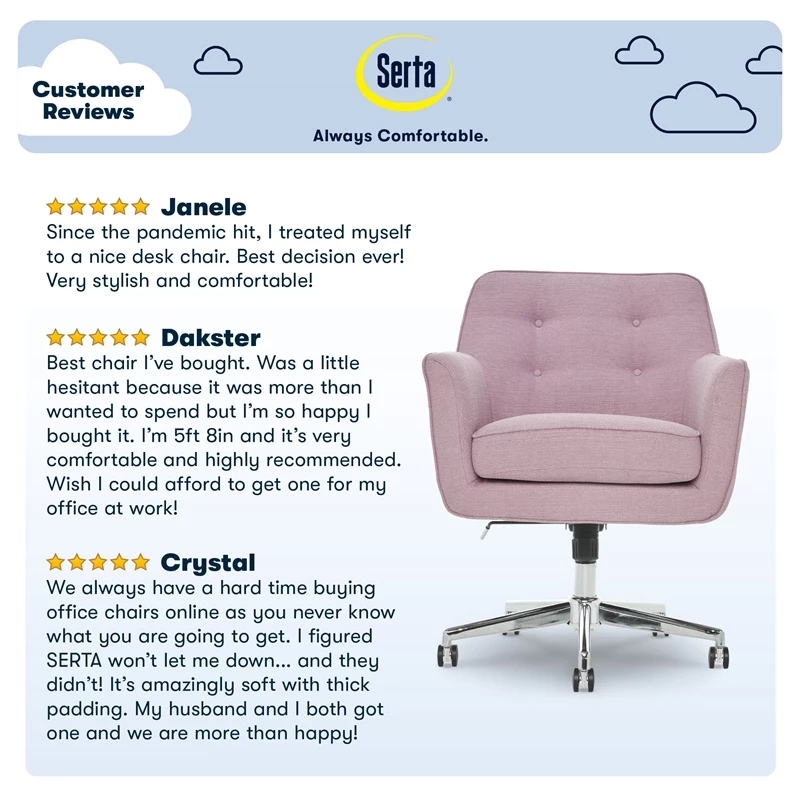 Serta Ashland Ergonomic Home Office Chair With Memory Foam Cushioning - White 12 Serta Ashland Ergonomic Home Office Chair With Memory Foam Cushioning - White - Image 10