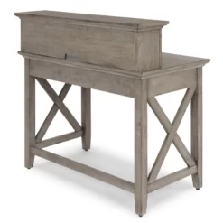 Homestyles Mountain Lodge Wood Desk With Hutch In Gray -CYMAX Sales 1971418 11 L