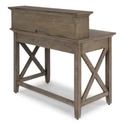 Homestyles Mountain Lodge Wood Desk With Hutch In Gray -CYMAX Sales 1971418 6 L