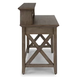 Homestyles Mountain Lodge Wood Desk With Hutch In Gray -CYMAX Sales 1971418 7 L