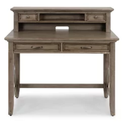 Homestyles Mountain Lodge Wood Desk With Hutch In Gray