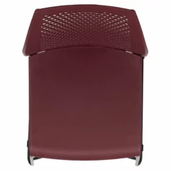 Flash Furniture Hercules Perforated Plastic Sled Base Stacking Chair In Burgundy -CYMAX Sales 1978094 4 L