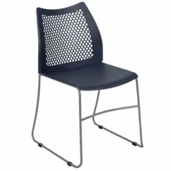 Flash Furniture Hercules Perforated Plastic Sled Base Stacking Chair In Burgundy -CYMAX Sales 1978097 L