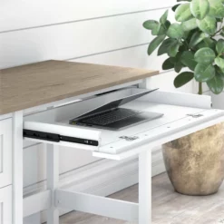 Mayfield 54W Computer Desk With Drawers In Shiplap Gray/White - Engineered Wood -CYMAX Sales 1978629 3 L