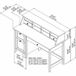 Mayfield 54W Computer Desk With Drawers In Shiplap Gray/White - Engineered Wood -CYMAX Sales 1978637 5 L