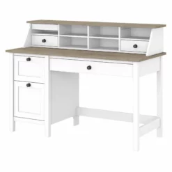 Mayfield 54W Computer Desk With Drawers In Shiplap Gray/White - Engineered Wood -CYMAX Sales 1978637 L