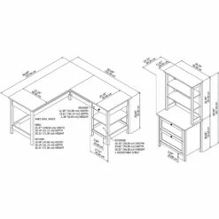 Mayfield 60W L Shaped Computer Desk In Shiplap Gray / White - Engineered Wood -CYMAX Sales 1978649 5 L