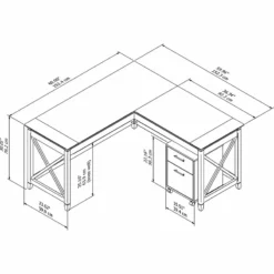 Bush Furniture Key West 60W L Shaped Desk With 2 Drawer Mobile File Cabinet -CYMAX Sales 1980743 5 L