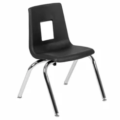 Flash Furniture 18In. Student Stack Chair In Black -CYMAX Sales 1984011 L