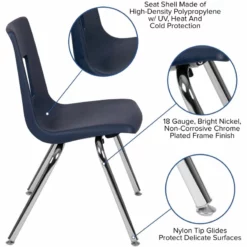 Flash Furniture Advantage Student Stack School Chair - 18-Inch In Navy -CYMAX Sales 1984014 7 L