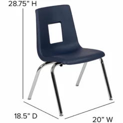 Flash Furniture Advantage Student Stack School Chair - 18-Inch In Navy -CYMAX Sales 1984014 8 L