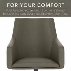 Bush Somerset Upholstered Faux Leather Box Chair With Mid Back In Washed Gray 11 Bush Somerset Upholstered Faux Leather Box Chair With Mid Back In Washed Gray -CYMAX Sales 1984423 2 L
