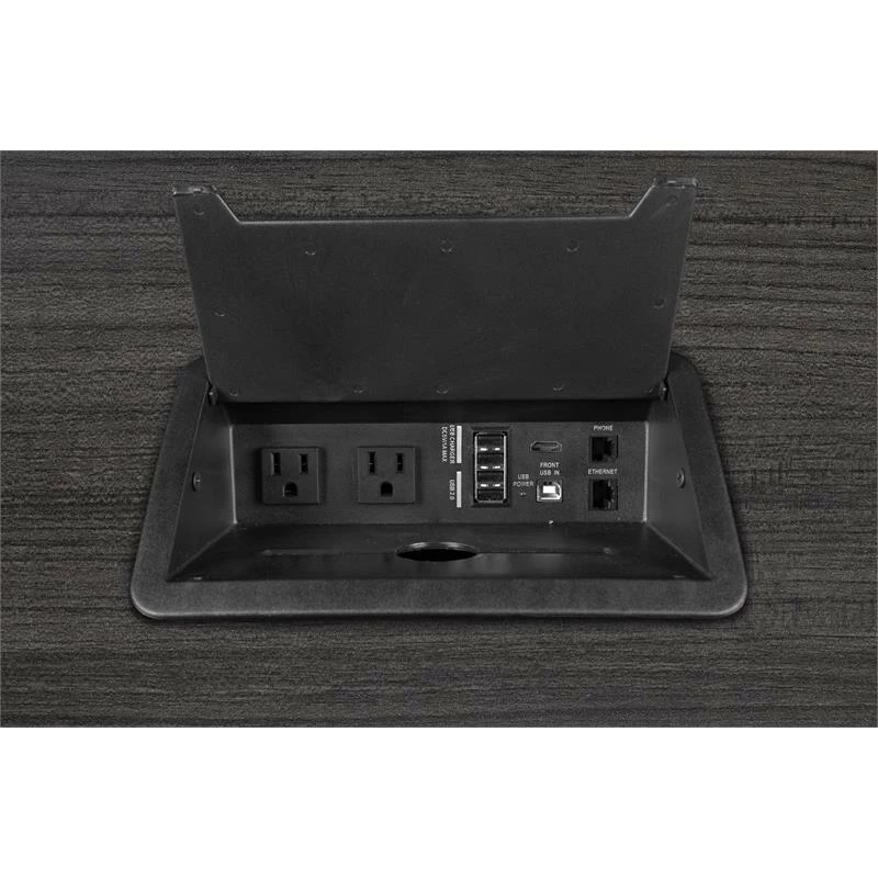 Legacy 48" Modular Conference Table Extension With Power Data Grommet- Ash Grey 4 Legacy 48" Modular Conference Table Extension With Power Data Grommet- Ash Grey - Image 2