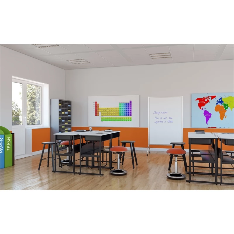 Safco AlphaBetter 20" X 28" Student Desk Swinging Footrest Bar In Beige 8 Safco AlphaBetter 20" X 28" Student Desk Swinging Footrest Bar In Beige - Image 6