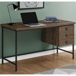 Computer Desk Home Office Laptop Storage Drawers 55"L Work Metal Black -CYMAX Sales 1987060 1 L