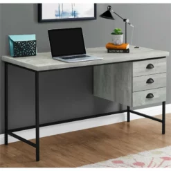 Computer Desk Home Office Laptop Storage Drawers 55"L Work Metal Black -CYMAX Sales 1987061 1 L