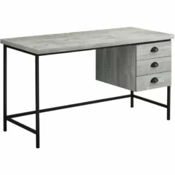 Computer Desk Home Office Laptop Storage Drawers 55"L Work Metal Black -CYMAX Sales 1987061 L