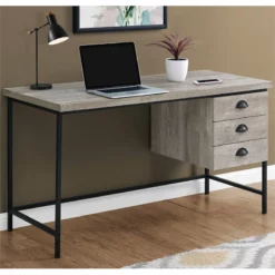 Computer Desk Home Office Laptop Storage Drawers 55"L Work Metal Black -CYMAX Sales 1987062 1 L