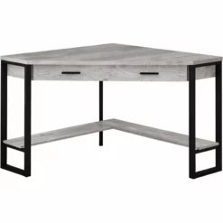 Computer Desk Home Office Corner 42"L Work Laptop Metal Brown -CYMAX Sales 1987069 L 1