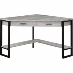 Computer Desk Home Office Corner 42"L Work Laptop Metal Grey -CYMAX Sales 1987069 L