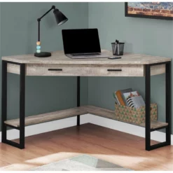 Computer Desk Home Office Corner 42"L Work Laptop Metal Grey -CYMAX Sales 1987070 1 L