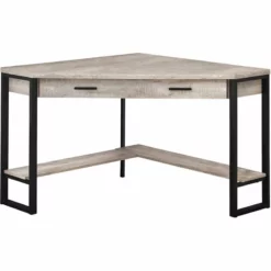 Computer Desk Home Office Corner 42"L Work Laptop Metal Brown -CYMAX Sales 1987070 L 1