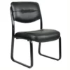 Boss Office Products Leather Plus With Black Frame Guest Chair